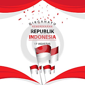 Dirgahayu Kemerdekaan Republik Indonesia Poster Vector Template Design Illustration photo