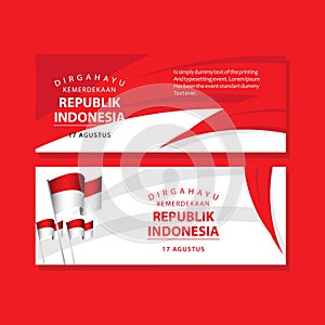 PrintDirgahayu Kemerdekaan Republik Indonesia Poster Vector Template Design Illustration photo