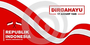 Dirgahayu republik indonesia background banner with flag