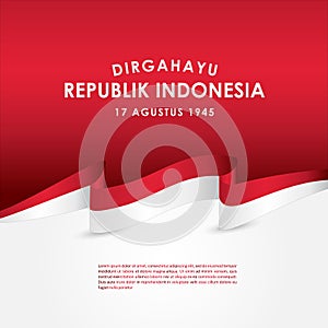 Dirgahayu Republik Indonesia Vector Design For Banner Print and Greeting Background. Indonesia Independence Day