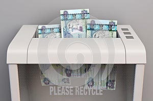 Dirham Banknotes In Shredder