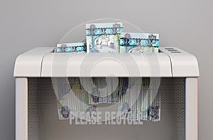 Dirham Banknotes In Shredder
