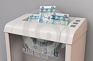Dirham Banknotes In Shredder