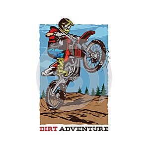 Dirt bike extreme sport vector illustration logo design