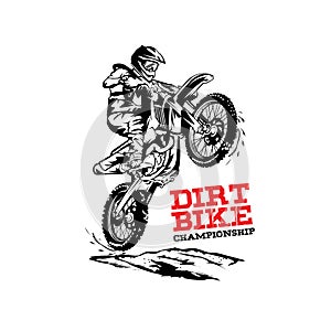 Dirt bike extreme sport vector illustration logo design