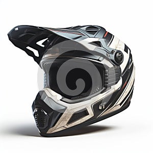 dirt bike helmet isolated on white background. ai generative