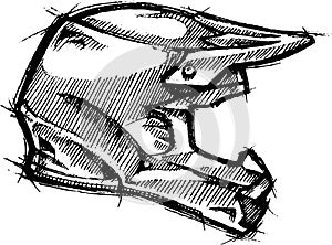 Dirt Bike Helmet Sketch