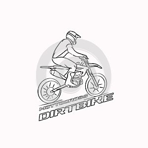 Dirt Bike Mottocross linear silhouette vector design