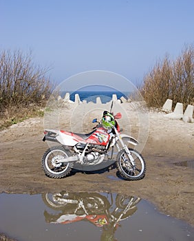 Dirt bike at sea