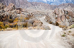 Dirt Road into Alabama Hills Sierra Nevada Range California