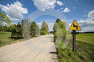 Dirt road on a background a summer sky.