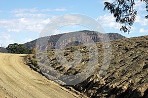 Dirt road in Brachina Gorge, SA, Australia photo