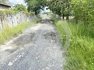 Dirt road in Chachoengsao at Thailand