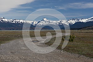 Dirt road of Estancia Cristina in Los Glaciares National Park