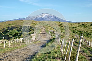 Dirt Road And Etna Mount From Nebrodi Park, Sicily