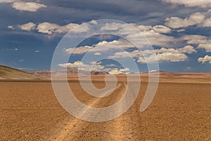 Dirt road in a high desert. Altiplano