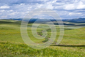 Dirt Road through the Mongolian Steppes