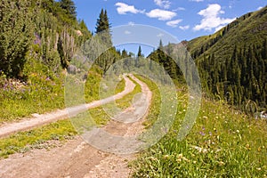 Dirt road in mountains