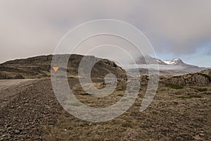 Dirt Road with Mountains and Cliffs, Southeast Iceland