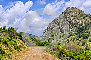 Dirt road in the mountains, Crete, Greece