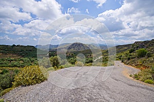 Dirt road in the mountains, Crete, Greece