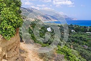 Dirt road in the mountains, Crete, Greece