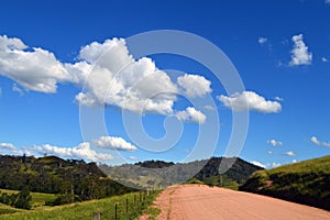 A dirt road in a rural area of Australia