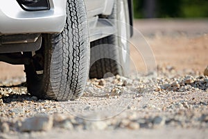 Dirt road tire on dirt track