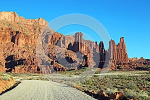 Dirt road to Fisher towers photo