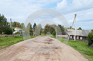 Dirt road in the village photo