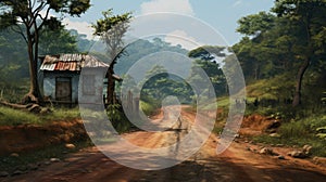 India Cabin On A Road photo