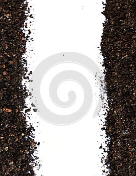 Dirt, soil pile isolated on white background.