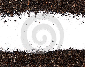 Dirt, soil pile isolated on white background.