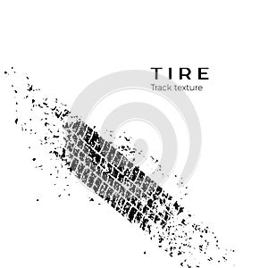 Dirt track from the car wheel protector. Tire track silhouette. Grunge tire track. Black tire track. Vector illustration