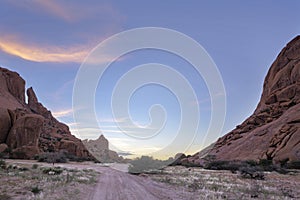 Dirt tracks between the rocks