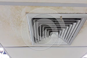 Dirt on the wall on ventilate grille photo