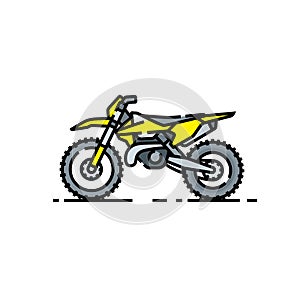 Dirtbike line icon photo