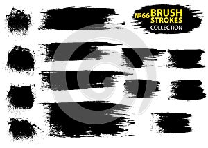 Dirty artistic design elements isolated on white background. Black ink vector brush strokes