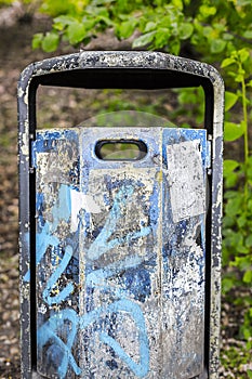 Dirty berlin trash can