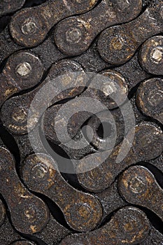 Dirty bicycle chain background