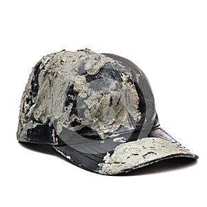 Dirty black leather cap