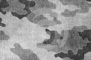 Dirty black and white old camouflage uniform pattern.