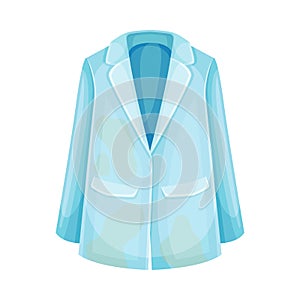 Dirty Blue Jacket with Stain and Spots as Used Clothes for Laundry Vector Illustration