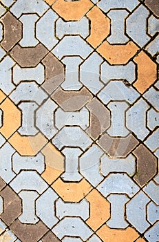 Dirty brick pattern walkway.