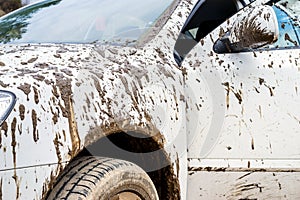 Dirty car in rural areas