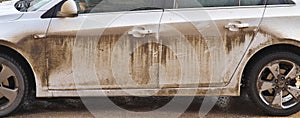 Dirty car side.
