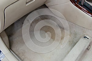 Dirty carpet floors car