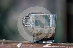 Dirty coffee glass - detail