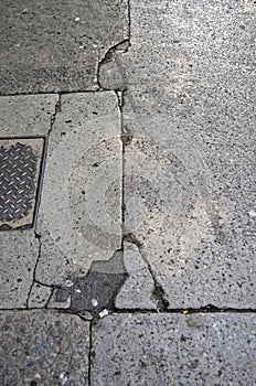 Dirty and Cracked Pavement Slabs