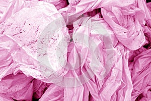 Dirty crumpled pvc in pink tone